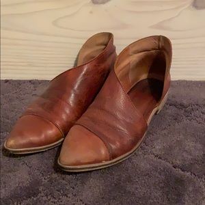 Free People Royal Flat - Brown Leather - Size 38